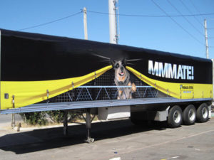 Truck side curtain.