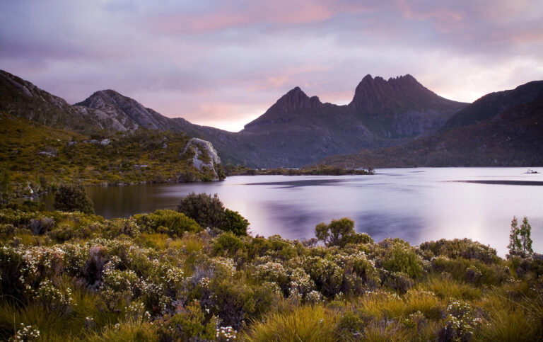 Tasmania, Cradle Mountain at sunset.