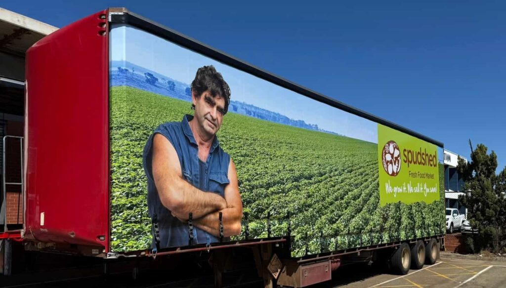 Custom made truck side-curtains for spudshed