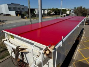 Red roll tarp