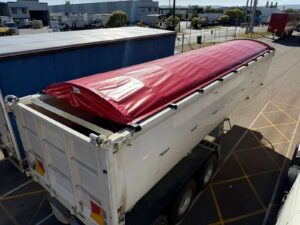 open red roll tarp