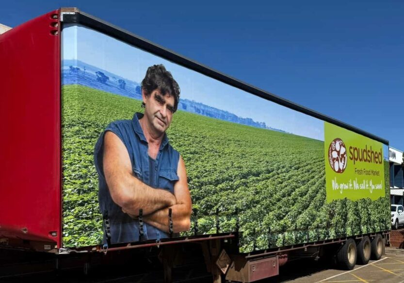 Custom made truck side-curtains for spudshed