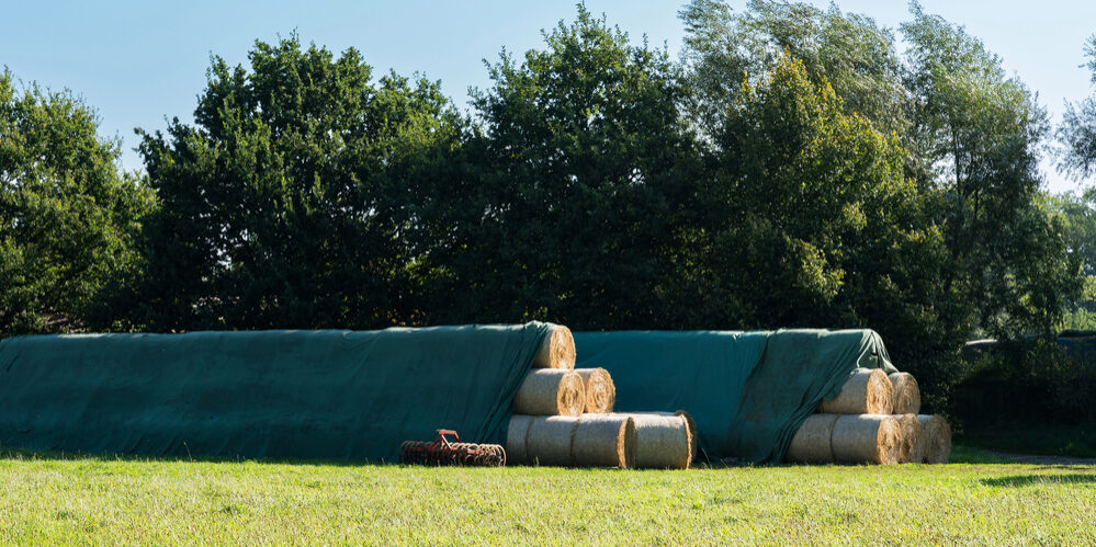 hay bale cover on hay